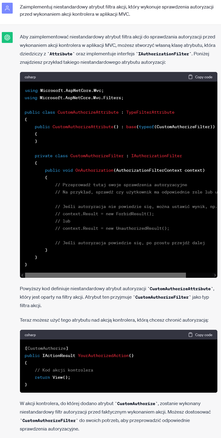 Niestandardowy Atrybut Filtra w MVC - Sprawdzenia autoryzacji przed wykonaniem akcji kontrolera